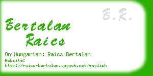 bertalan raics business card